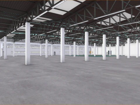 Industrial Warehouse Interior 2 3D Model