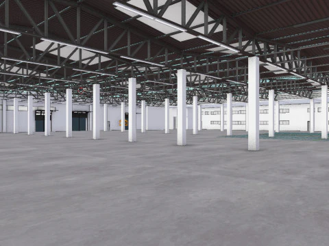 Industrial Warehouse Interior 2 3D Model
