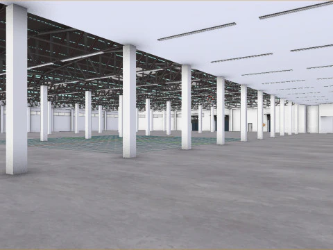 Industrial Warehouse Interior 2 3D Model