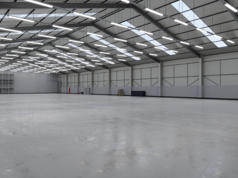 Industrial Warehouse Interior 3 3D Model
