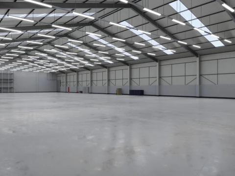 Industrial Warehouse Interior 3 3D Model