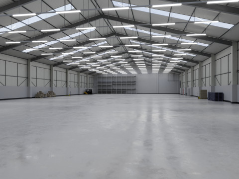 Industrial Warehouse Interior 3 3D Model