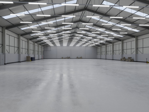 Industrial Warehouse Interior 3 3D Model