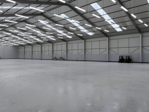 Industrial Warehouse Interior 3 3D Model