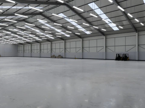 Industrial Warehouse Interior 3 3D Model
