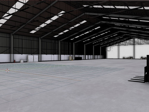 Industrial Warehouse Interior 3 3D Model