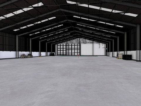 Industrial Warehouse Interior 3 3D Model