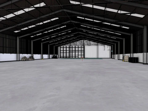 Industrial Warehouse Interior 3 3D Model