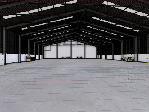 Industrial Warehouse Interior 3 3D Model