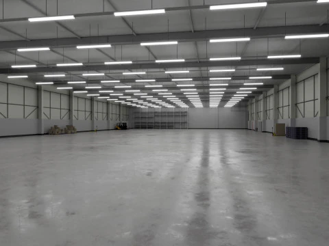 Industrial Warehouse Interior 3b 3D Model