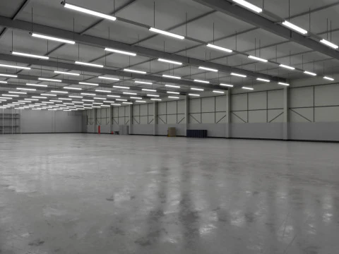 Industrial Warehouse Interior 3b 3D Model