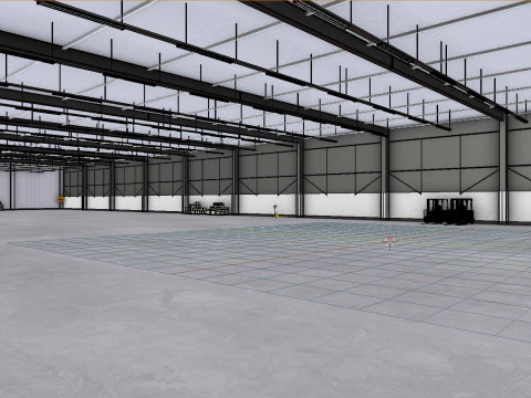 Industrial Warehouse Interior 3b 3D Model
