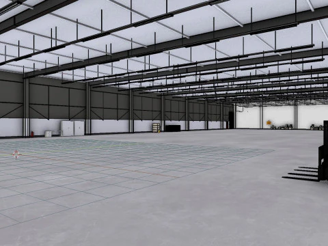 Industrial Warehouse Interior 3b 3D Model
