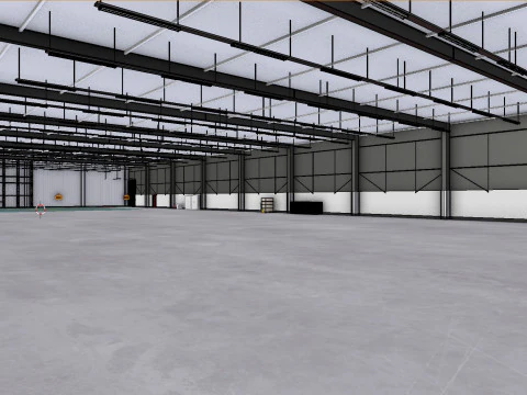 Industrial Warehouse Interior 3b 3D Model
