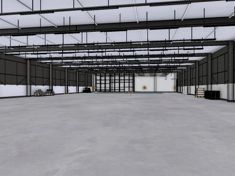 Industrial Warehouse Interior 3b 3D Model
