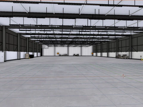 Industrial Warehouse Interior 3b 3D Model