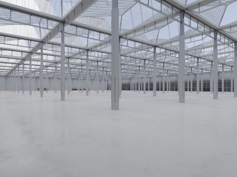 Industrial Warehouse Interior 4 3D-Modell