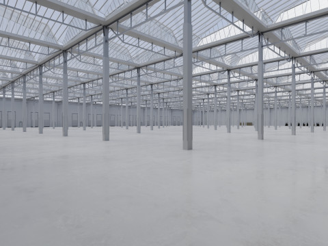 Industrial Warehouse Interior 4 3D Model
