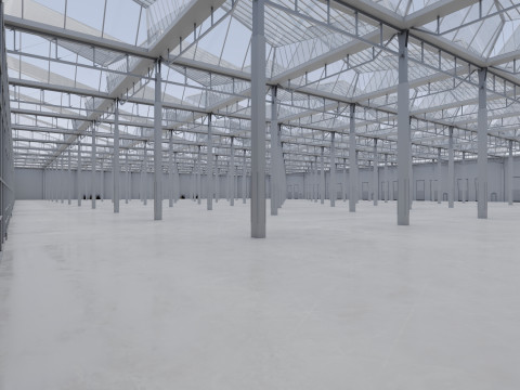 Industrial Warehouse Interior 4 3D Model