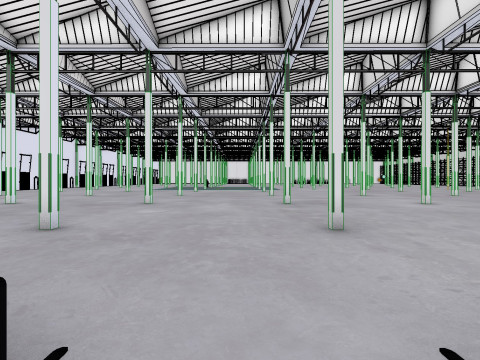 Industrial Warehouse Interior 4 3D Model
