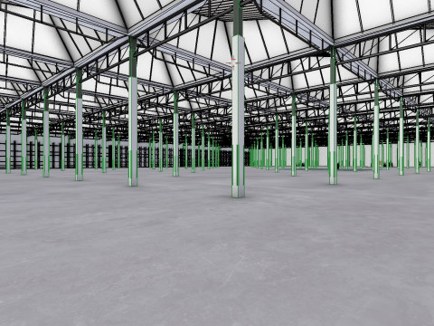 Industrial Warehouse Interior 4 3D Model