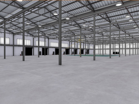 Industrial Warehouse Interior 5 3Dモデル