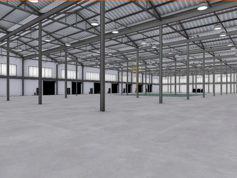 Industrial Warehouse Interior 5 3D Model