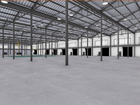 Industrial Warehouse Interior 5 3Dモデル