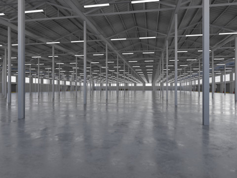 Industrial Warehouse Interior 5b 3D-Modell