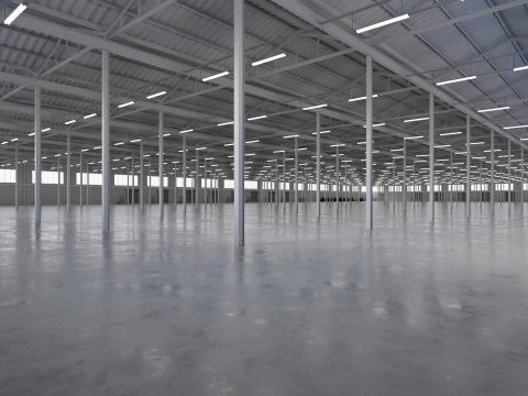 Industrial Warehouse Interior 5b 3D Model