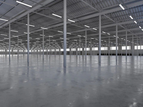 Industrial Warehouse Interior 5b 3D Model