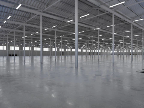 Industrial Warehouse Interior 5b 3D Model