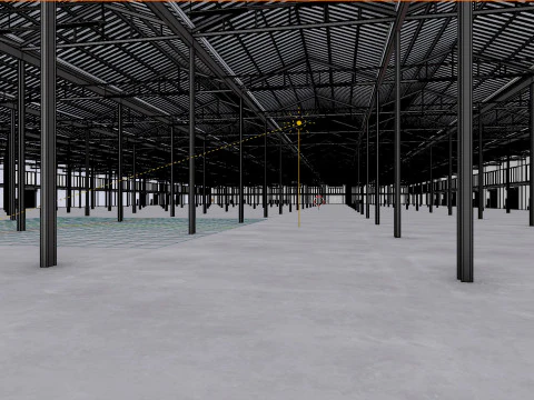 Industrial Warehouse Interior 5b 3D Model