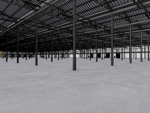 Industrial Warehouse Interior 5b 3D Model