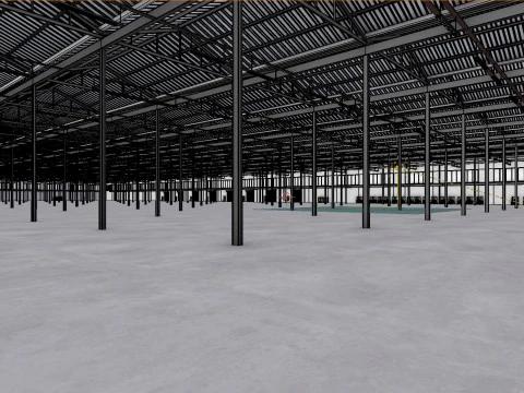 Industrial Warehouse Interior 5b 3D Model