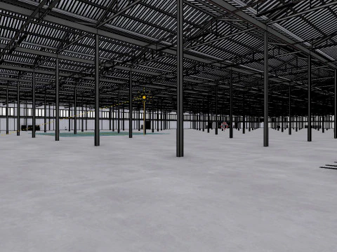 Industrial Warehouse Interior 5b 3D Model