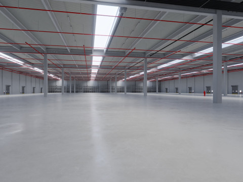 Industrial Warehouse Interior 6 3D-Modell