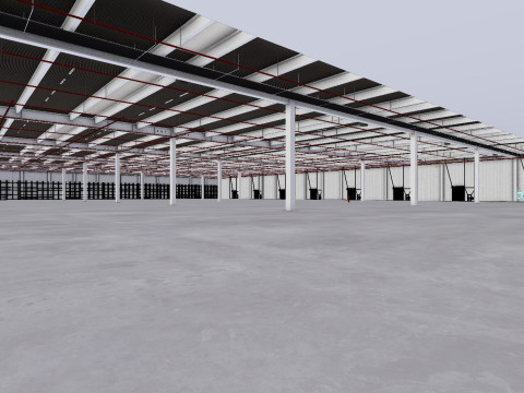Industrial Warehouse Interior 6 3D-Modell
