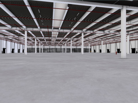 Industrial Warehouse Interior 6 3D-Modell