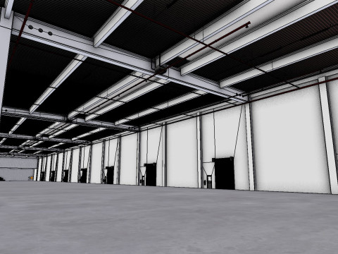 Industrial Warehouse Interior 6 3D-Modell