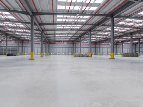 Industrial Warehouse Interior 7 3D Model
