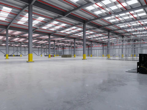 Industrial Warehouse Interior 7 3D Model