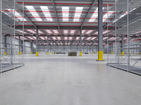 Industrial Warehouse Interior 7 3D Model
