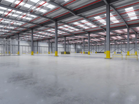 Industrial Warehouse Interior 7 3D Model