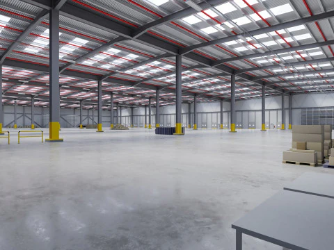 Industrial Warehouse Interior 7 3D Model