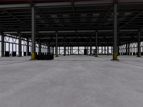 Industrial Warehouse Interior 7 3D Model