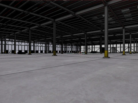 Industrial Warehouse Interior 7 3D Model