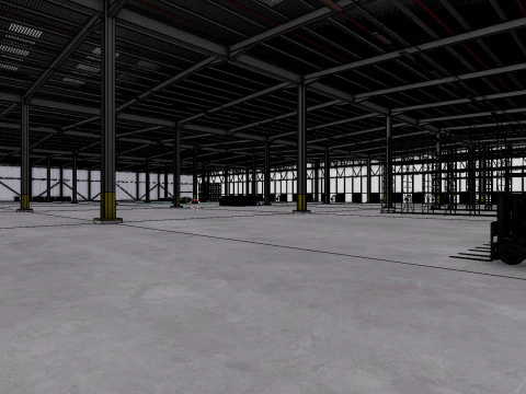 Industrial Warehouse Interior 7 3D Model