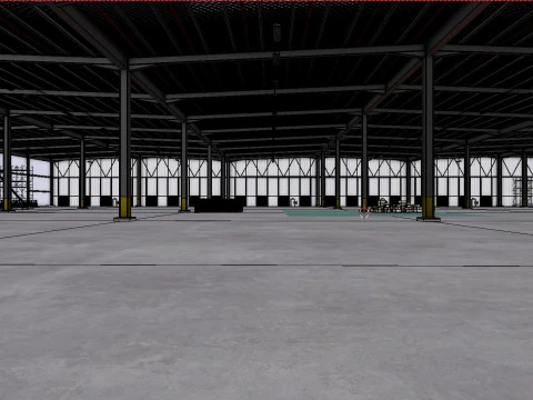Industrial Warehouse Interior 7 3D Model