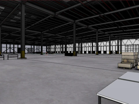 Industrial Warehouse Interior 7 3D Model